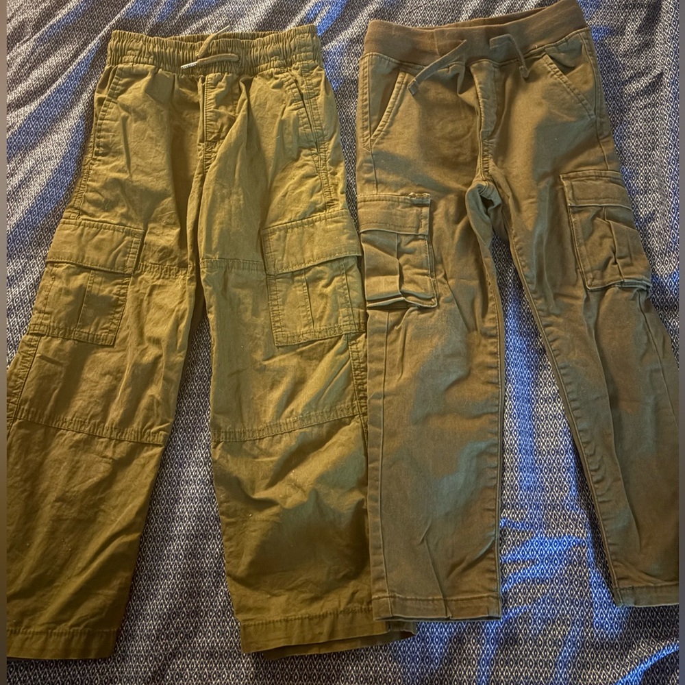 Kids Olive Cargo Pants Set
